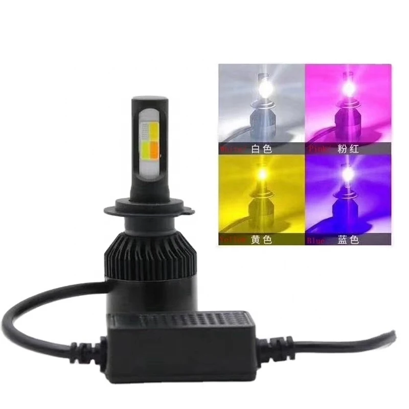 4Colors Strobe 60W Bulb Car Headlight H4 H7 LED Car Headlight Lamp Car Flashing Fog Light H8 H9 H11 9005 9006 LED Foglight Bulb