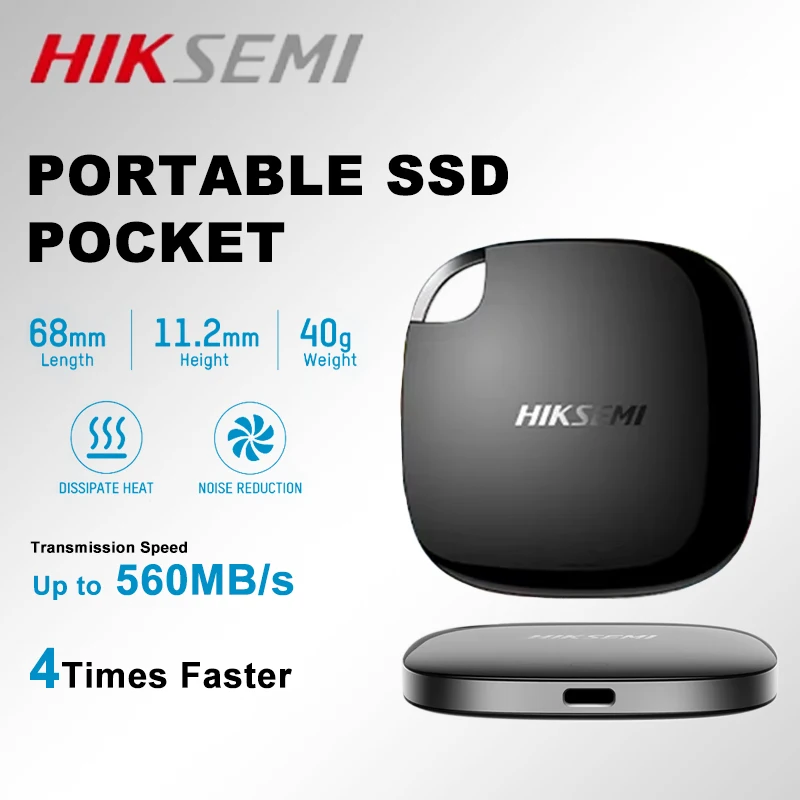 HIKSEMI 휴대용 내장형 SSD, USB 3.0, C타입, 최대 변속기 속도, 450 MB/s, T100, 512GB 포켓