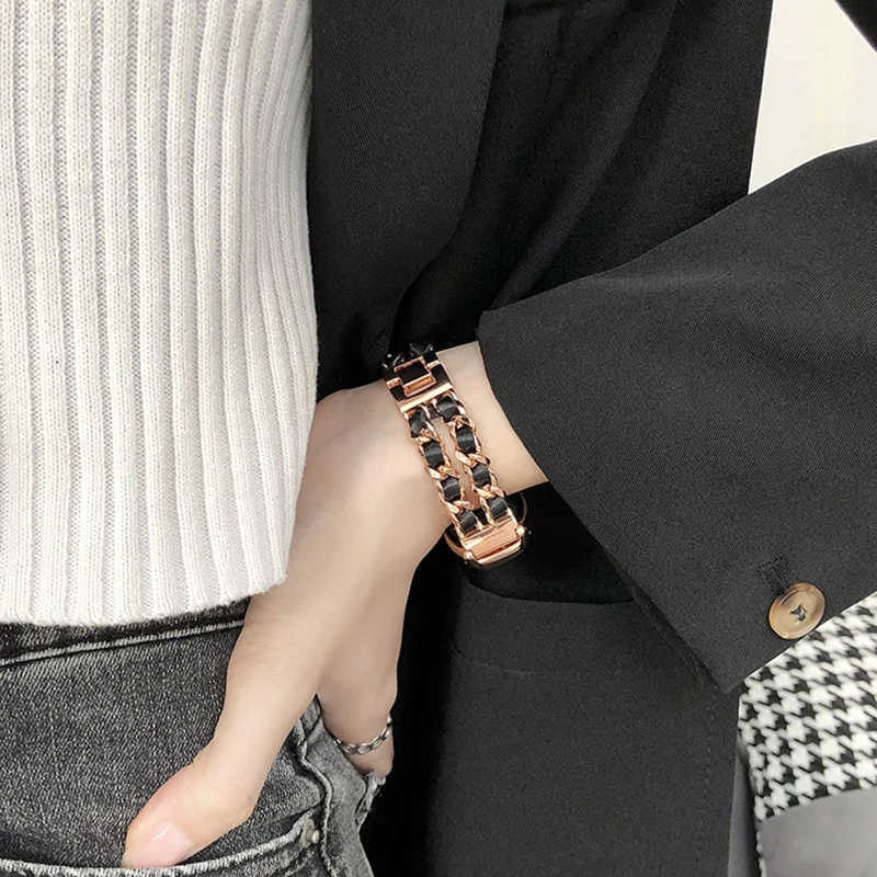 Роскошный ремешок для умных часов Xiaomi Mi Band 8 7 6 5, женские сменные металлические ремешки премиум-класса для Miband 4 3, ремешок для часов Correa