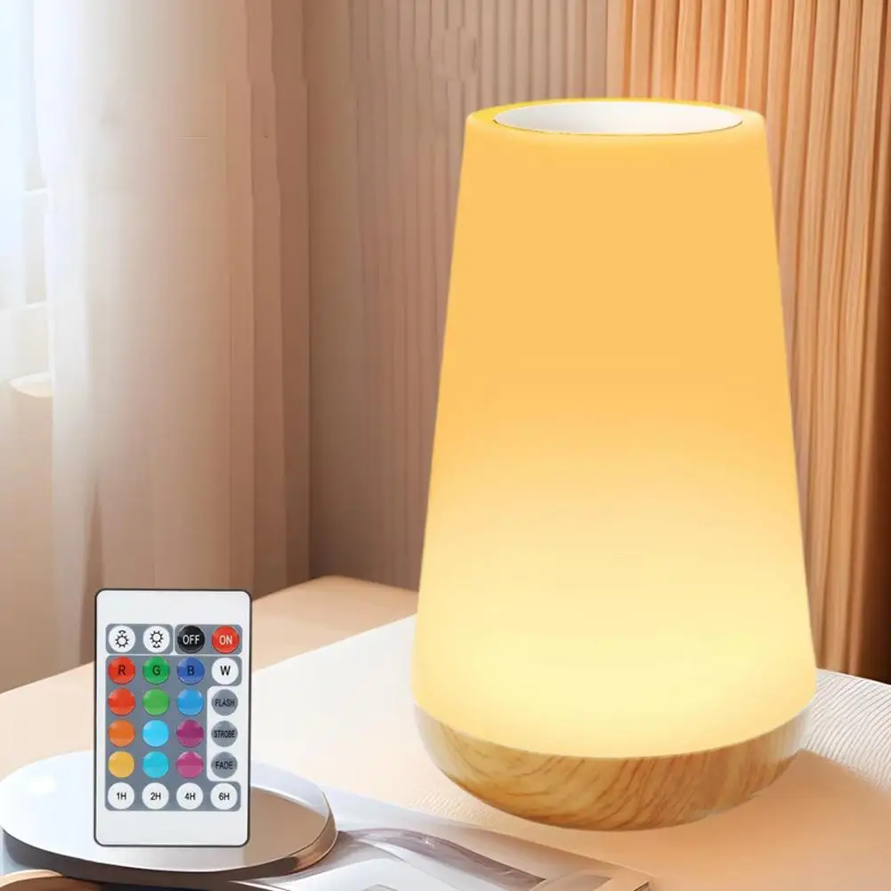

Ночник светодиодный ночник сенсорная лампа прикроватная настольная лампа для детской спальни перезаряжаемая с регулируемой яркостью и пультом дистанционного управления RGB Co A6J2