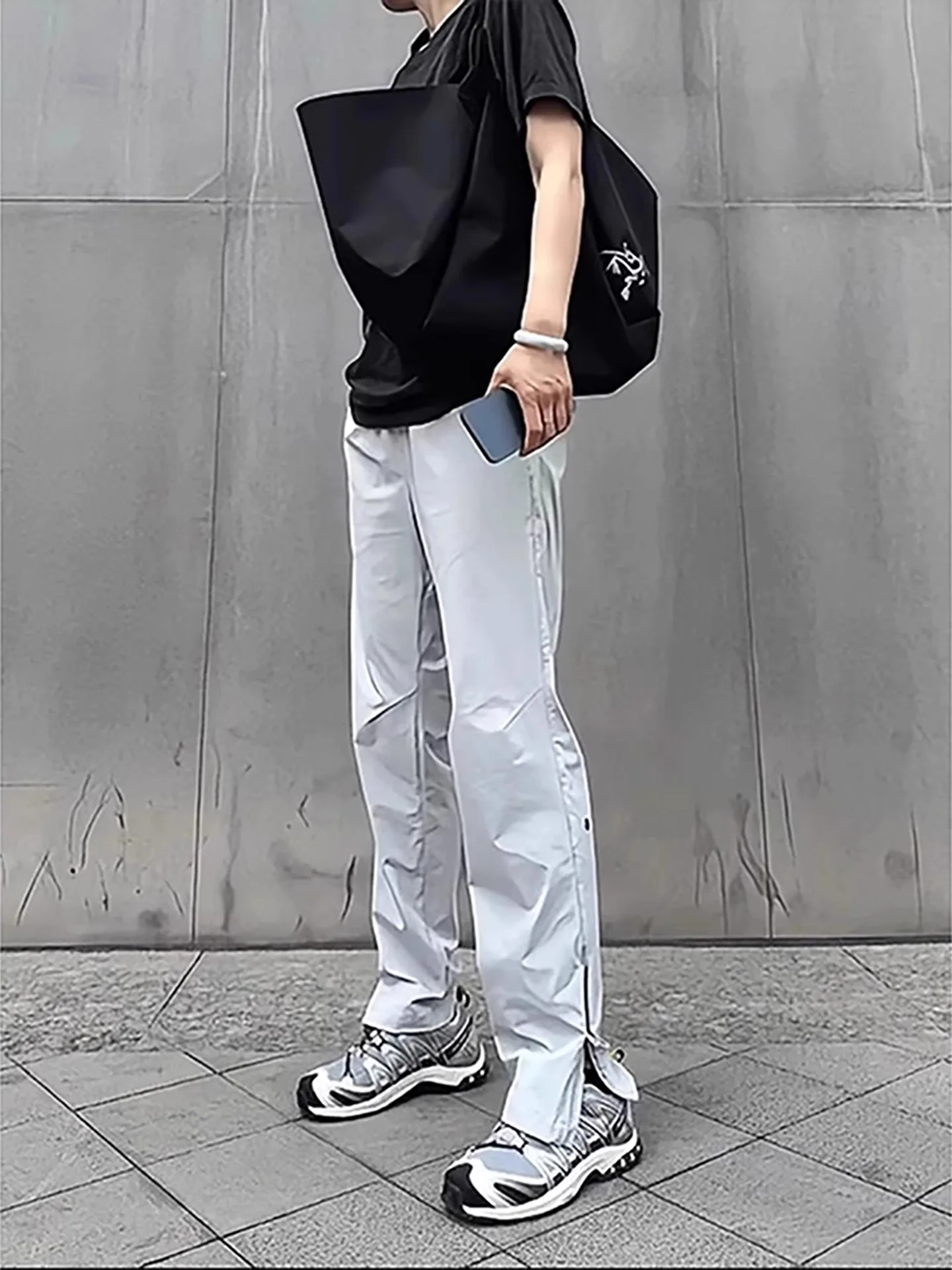 

Ice Silk Qui Dry Pants Men's Summer Thin American Side Zip Soft ell Fce Outdoor Climbing Sports Long Trousers