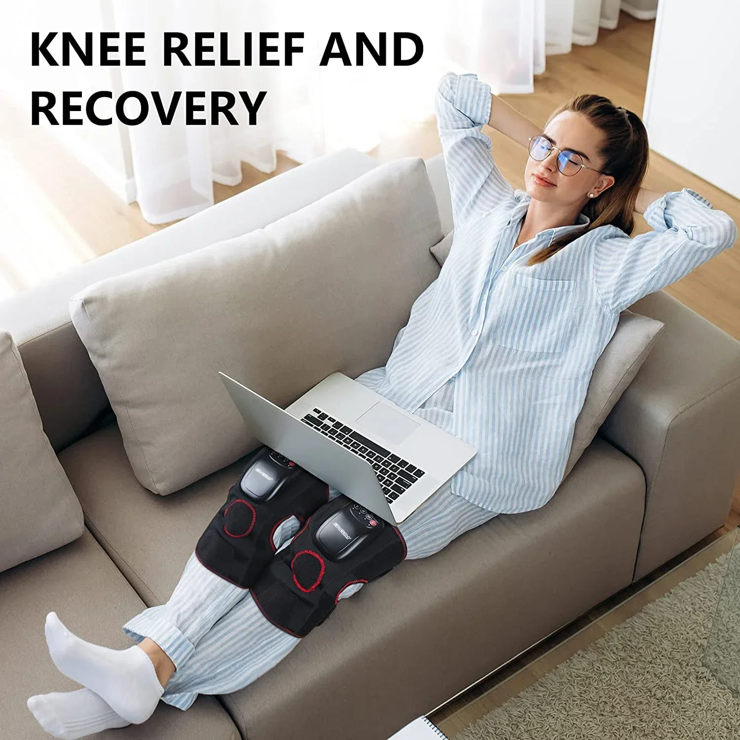 

For Heated Knee Massager With Air Compression Massage For Knee Pain And Circulation Heated Knee Brace Wrap Massager