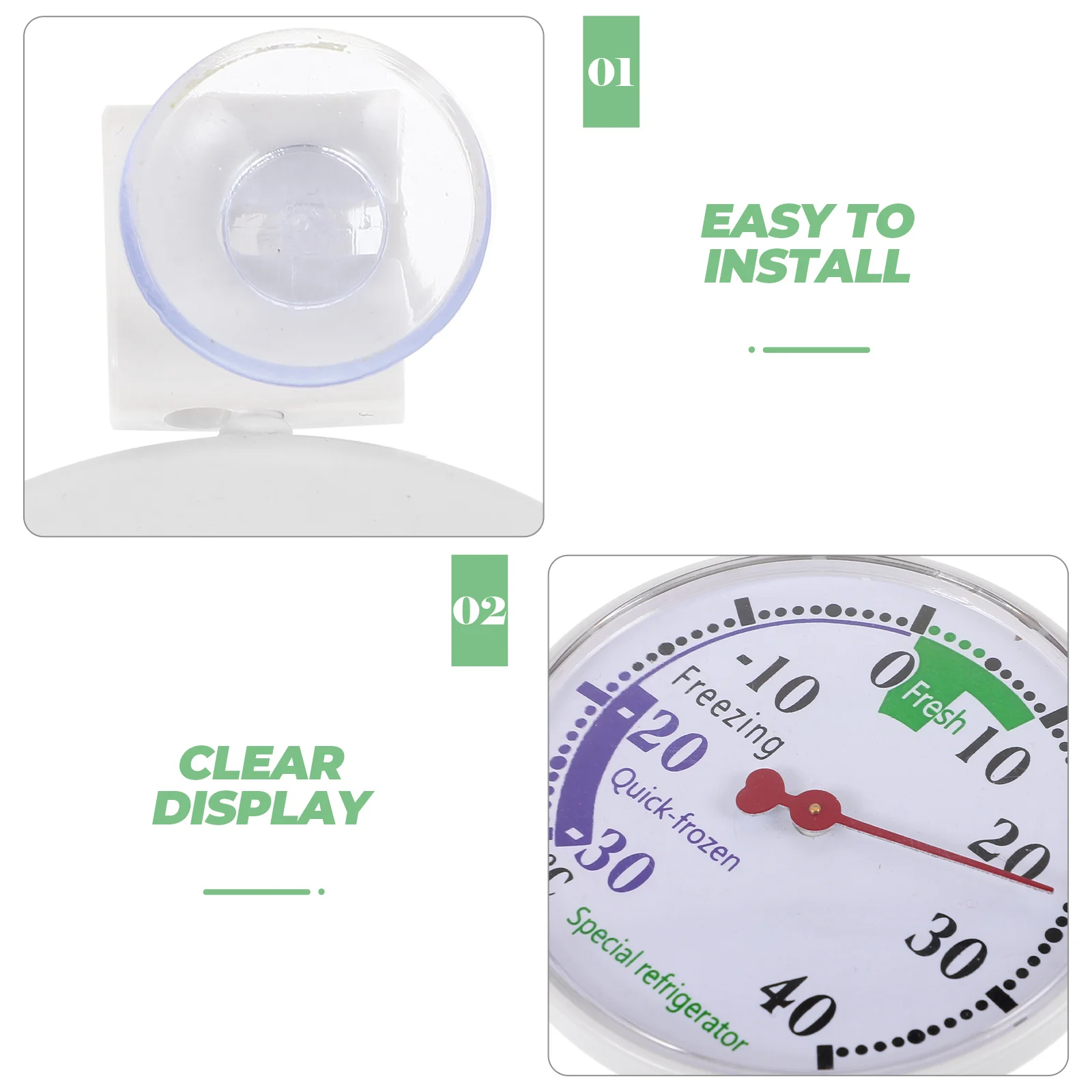 

Freezer Thermometer Refrigerator Temperature Monitoring Plastic Meat Accurate Reader Supermarket Pharmacy Reusable