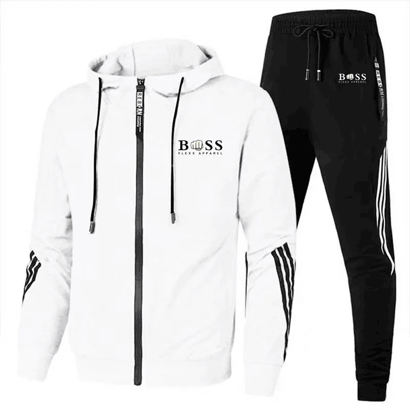 Men\'s Jogging Suit, Sweater, Hoodie, Jacket, Sports Pants, Men\'s Clothing, 2-Piece Set, Autumn/Winter, 2024