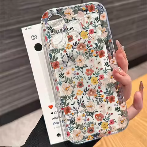 Cute Flower Clear Case For OPPO A60 A78 A79 A98 A38 A18 A58 A57 A3 Pro A2 A5X A3X Reno 14 13 12 11 7 10 Pro Plus 14F 13F 11F 12F