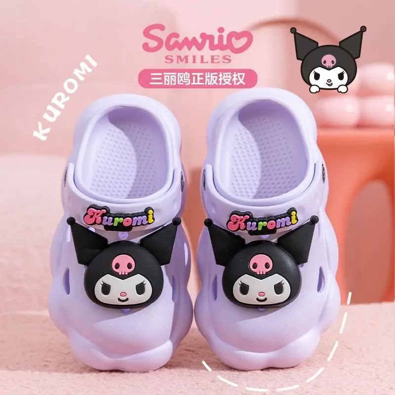 

Sanrio Hello Kitty Kuromi Kids Clogs Eva Non-Slip Waterproof Sandals Cute Cartoon Children Slippers for Summer Beach Gardenhome