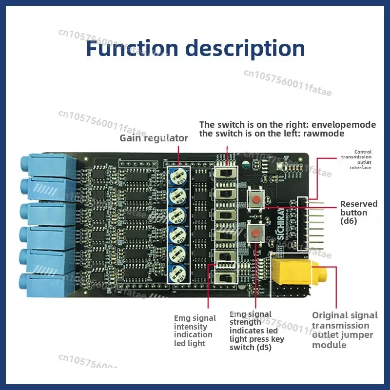 Multi-Channel EMG Sensor Module 6-Channel Surface EMG Signal Acquisition Device Development Kit