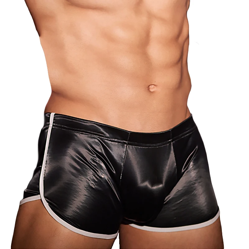 

Мужское нижнее белье с мешочком, кожаные сексуальные модные сексуальные боксеры Para Hombre, внутренняя одежда, мужские брюки на плоской подошве для мальчиков, шорты-боксеры Herren Lingerie