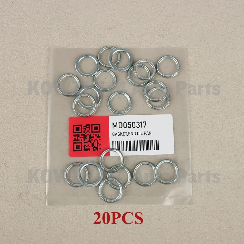 20PCS Engine Oil Pan Drain Plug Gasket for Mitsubishi Pajero Sport Nativa Montero IO Lancer L200 Outlander ASX L300 MD050317