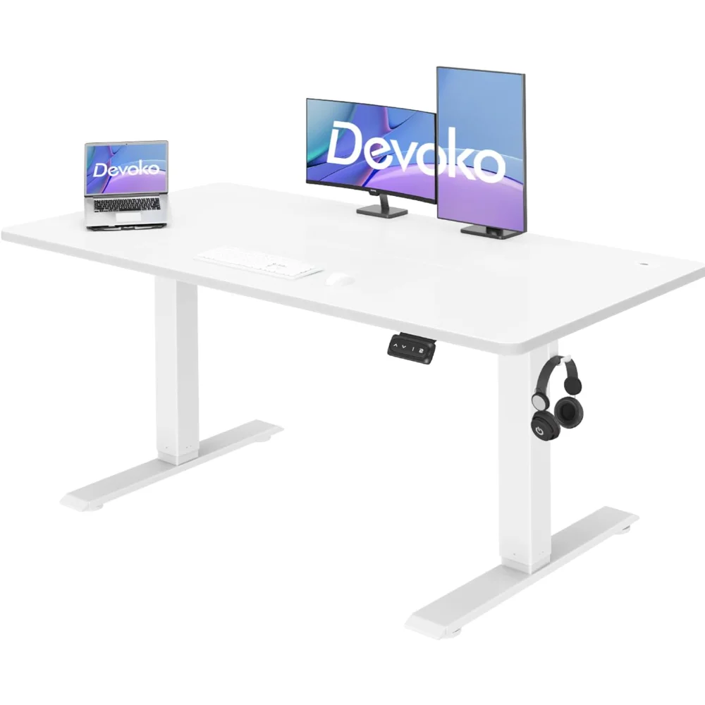 Elektrischer Schreibtisch, Computertisch mit Speicherfunktion, 120 x 60 cm, Spieltisch