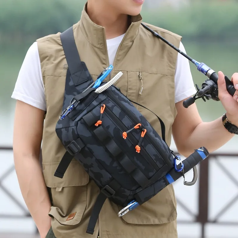 

Outdoor lure bag multifunctional waist bag chest bag fishing rod bag large capacity fishing backpack