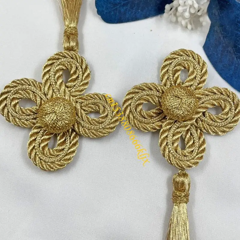 Clovers tinh tế Tassels Vàng Vàng Dự án thủ công Làm bộ dụng cụ cho áo choàng buổi tối và trang phục truyền thống 066C