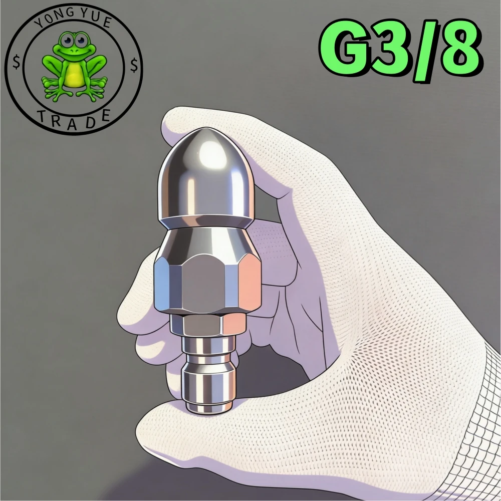 

3/8" High Pressure Washer Nozzle Sewer Drain Cleaning Nozzle Pipeline Cleaning Tools Stainless Steel Nozzle Flow Rate 40L/Min