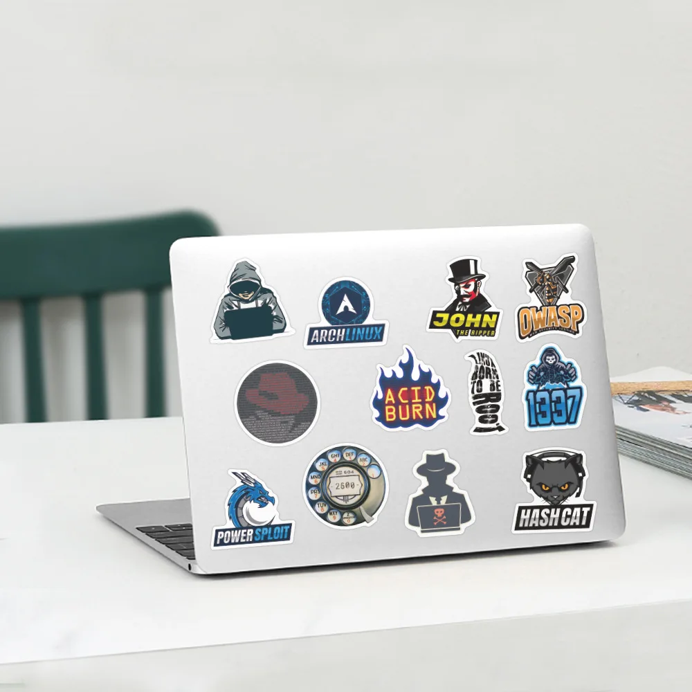 10/50 個おかしいハッカー落書きステッカーコンピュータエキスパート漫画デカールスーツケース冷蔵庫ラップトップギター車バイクスケートボードおもちゃ