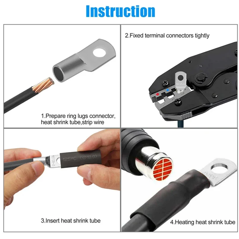 محطات كابل ينتهي SC6 ~ SC95 حفرة 6/8/10/12 مللي متر SC سلسلة سلك الأنف محطة عارية النحاس كتلة البطارية العروات تجعيد كابلات الموصلات