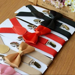 Kids Suspenders with Bowtie Fashion Children Bow Tie Set Boys Braces Girls Adjustable Suspenders Baby Wedding Ties Accessories