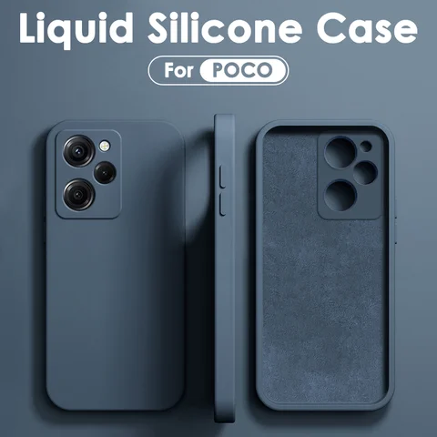 Étui de Protection en Silicone liquide pour Xiaomi POCO F5 X5 X3 M3 M4 X4 Pro NFC F3 F4 GT, couverture arrière de téléphone souple, accessoires de Protection