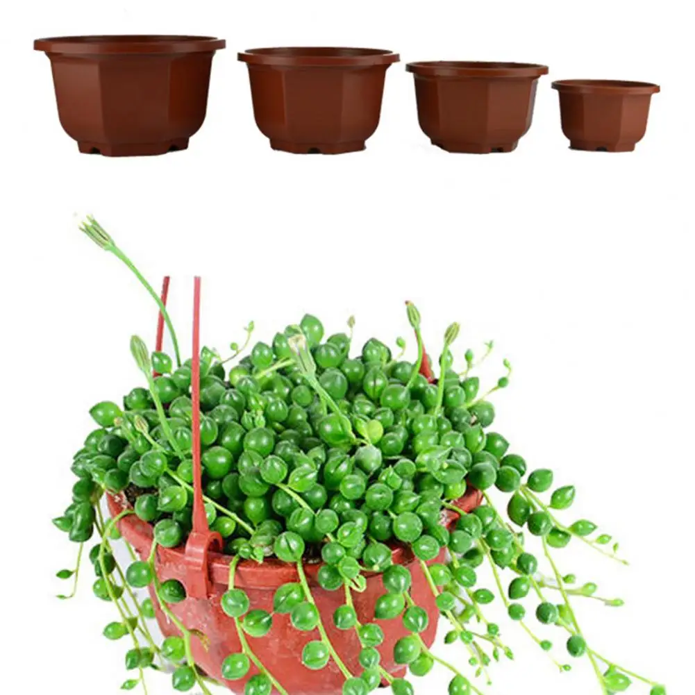 Plastic Holes Octagonal Flowerpot Anti-sun Hanging Flower Pot With Hook Reusable Corrosion-resistant Plant Pot For Garden