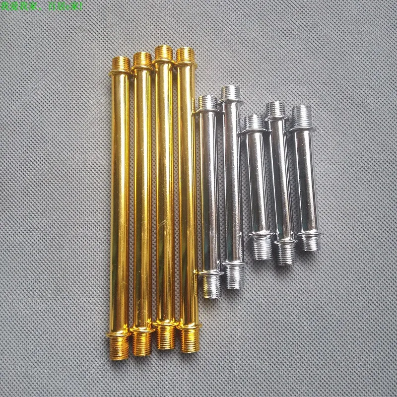 2PCS/5PCS Chrome/Gold M10 Two Ends Outer Tooth Tube Rod For Counter/Chandelier/Wall Lamp Connecting Rod DIY Lighting Accessories