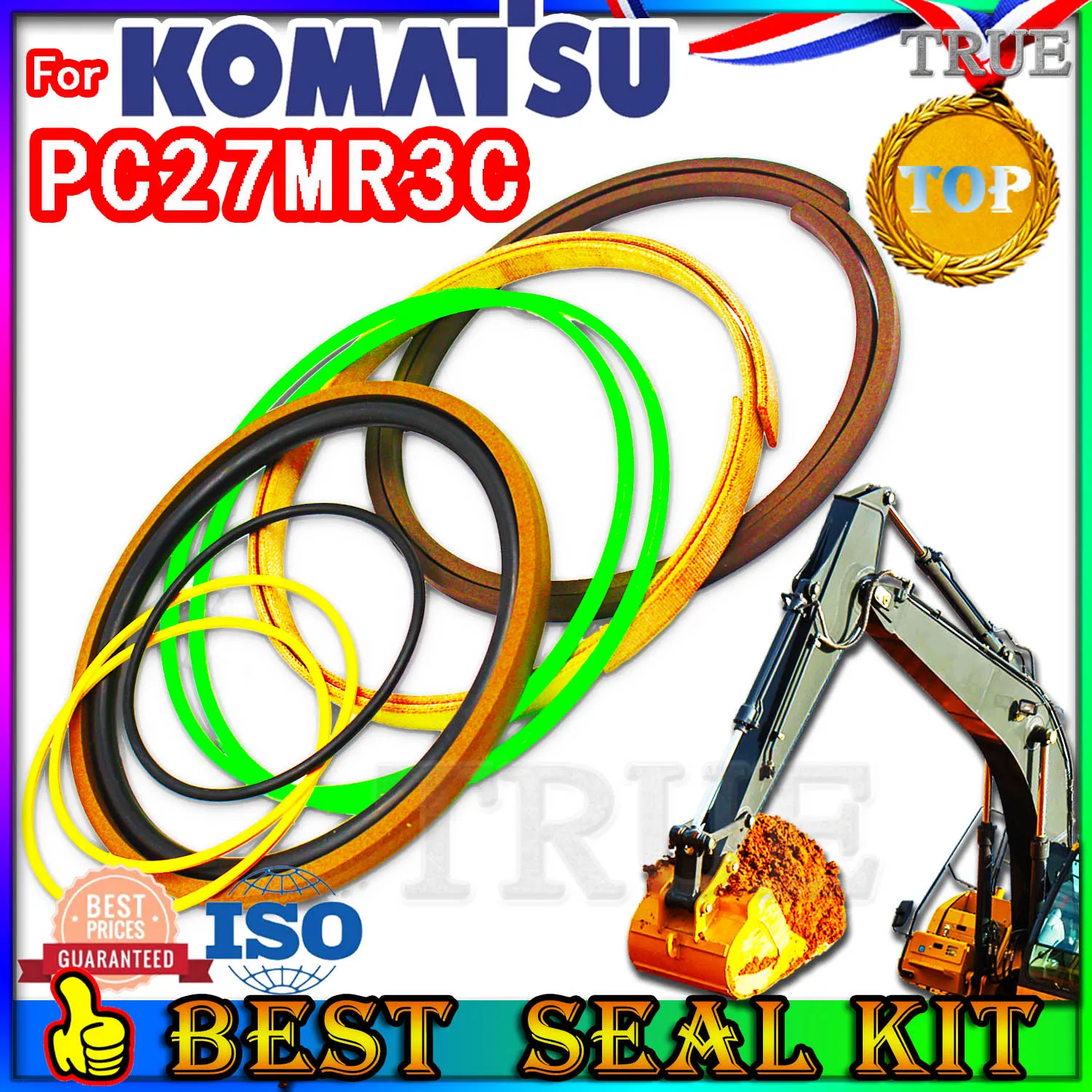 For KOMATSU PC27MR3C Oil Seal Repair Kit Boom Arm Bucket Excavator Hydraulic Cylinder Clamshell Shovel Adjust Swing Gear Gasket