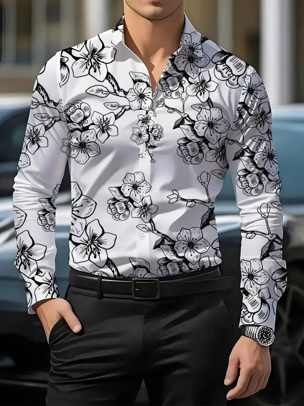 2026 men's shirt, fashm fit, long sleeved, multi-functional
