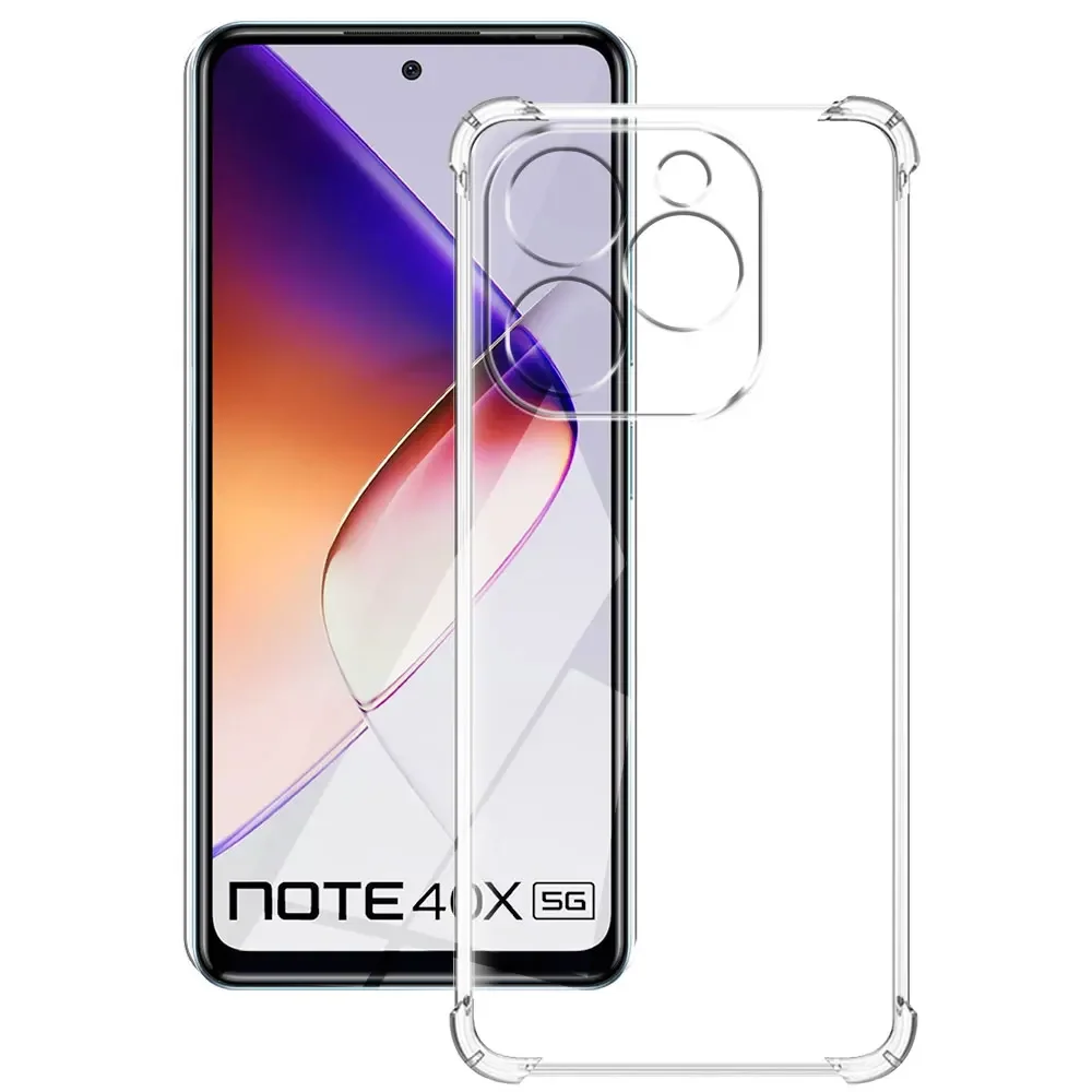 For Infinix Note 40X 5G Case Clear Shockproof Airbag Soft Silicone Phone Cover For Infinix Note 40X 5G Luxury Protective Conque