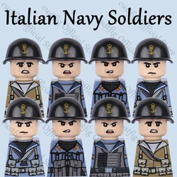 WW2 Italian Marine Corps Military War Soldier Figures Building Blocks Army Infantry Warrior Navy Gun Weapon Bricks Kids Toy Gift