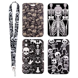 Halloween Skull Credential Holder Punk Lanyards for Key Neck Strap For Card Badge Gym Keychain Keyring Nurse Doctor Accessories
