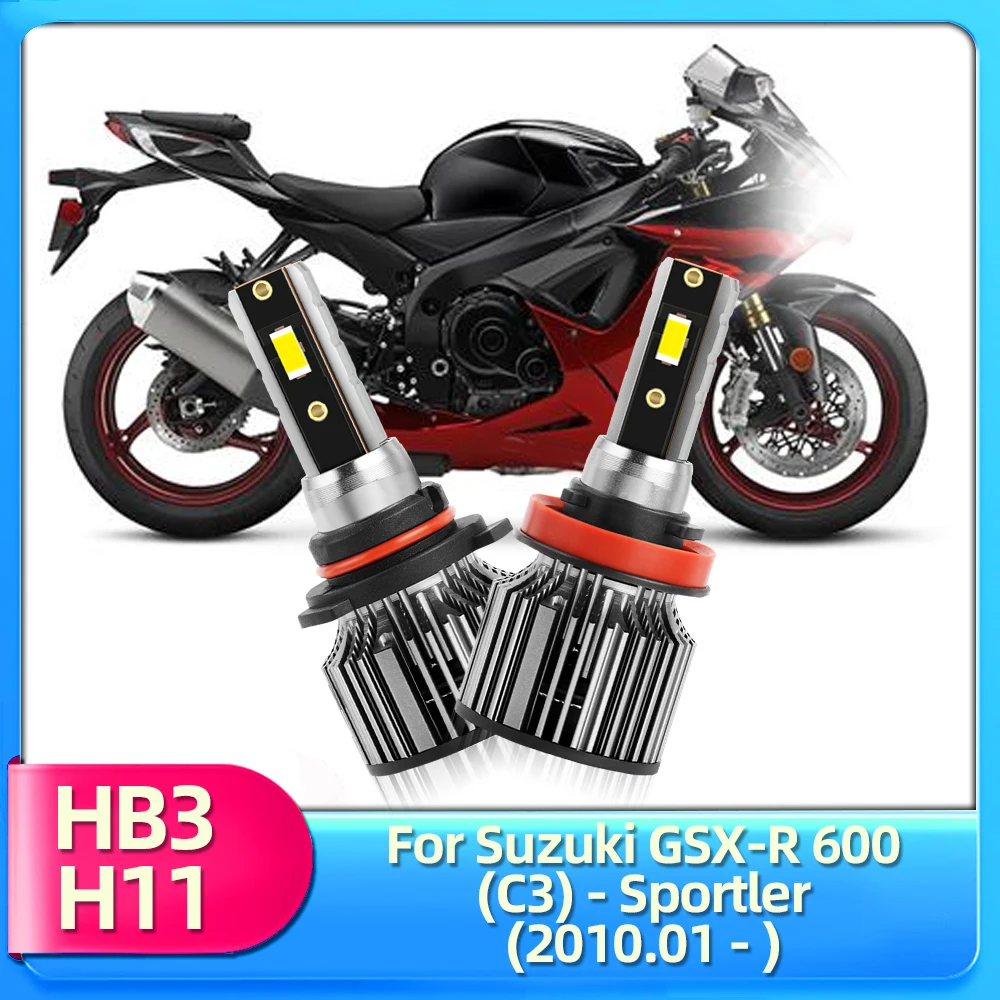 LED Motorcycle Headlight Bulb HB3 H11 For Suzuki GSX-R 600 (C3)-Sportler 2010 2011 2012 2013 2014 2015 2016 2017 2018 2019 -2023