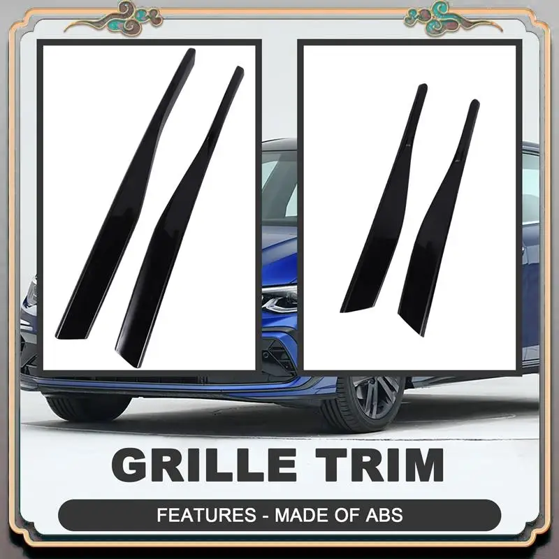 

Reliable-Car Glossy Black Front Bumper Spoiler Lower Grille Fog Light Eyebrow Covers Trim For-VW Golf MK8 2021 2022
