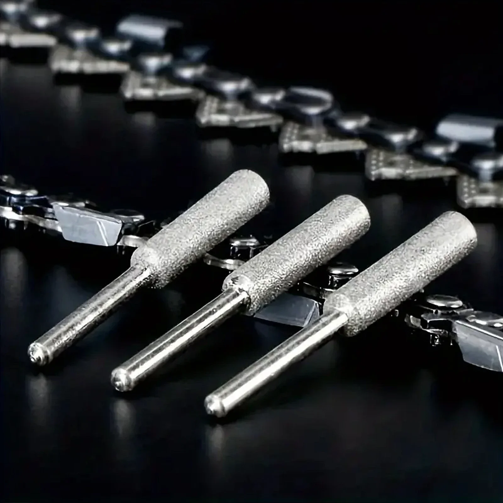 5PCS Diamond Chain Saw Sharpener Set Electric Rapid Sharpening Stones Compatible with Rotary Tools Durable 1/8' Shank
