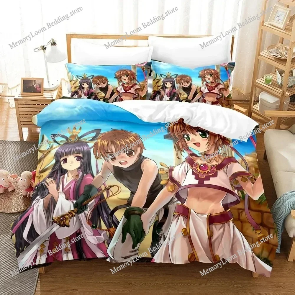 3D Print Anime Card Captor Sakura Bedding Set Boys Girls Twin Queen Size Duvet Cover Pillowcase Bed Kids Adult