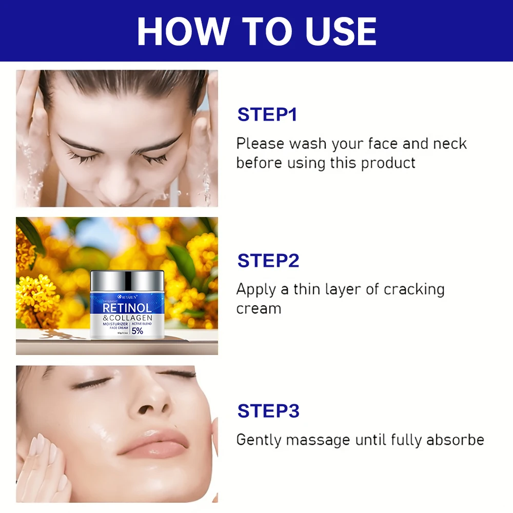 كريم وجه SUYARUN Retinol + الكولاجين - مخفض التجاعيد المضاد للشيخوخة ومرطب لشد البشرة | تعزيز الترطيب للبشرة الناضجة. #6