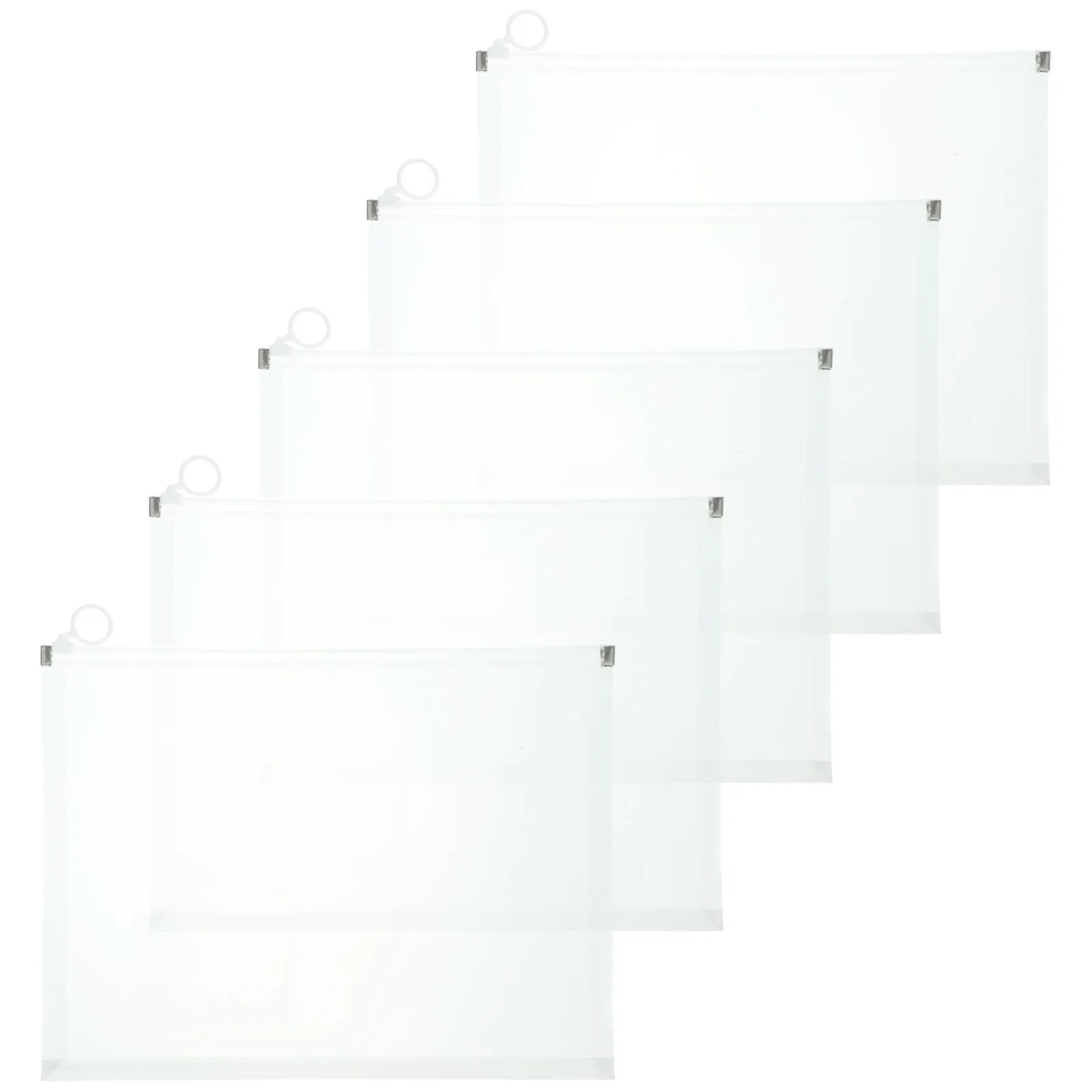 

5pcs A4 Large Capacity Transparent File Folders Document Bags PP Material Waterproof Office Supplies Student Use