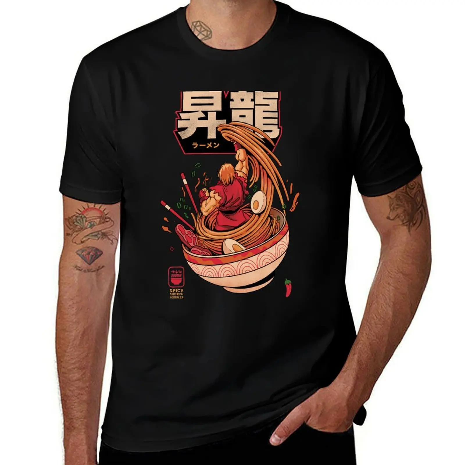 Spicy Shoryu Noodles T-Shirt Plus Size Solid Color T-Shirt
