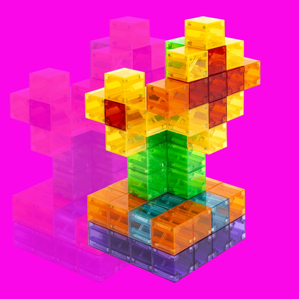 DIY Magnete Spielzeug Transparent 27PCS Kinder Magnetische Gebäude Würfel Blöcke Konstruktion Perfekte Geschenke für Kinder Pädagogisches Spielzeug