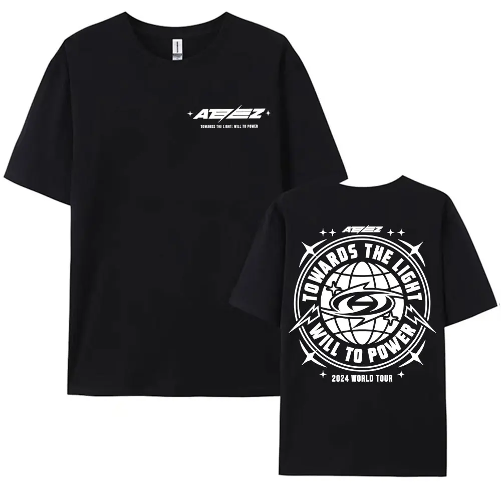 2025 Ateez World Tour Towards The Light: Will To Power T Shirt Men Women Korean Fashion High Quality Casual 100% Cotton T-shirts image 5