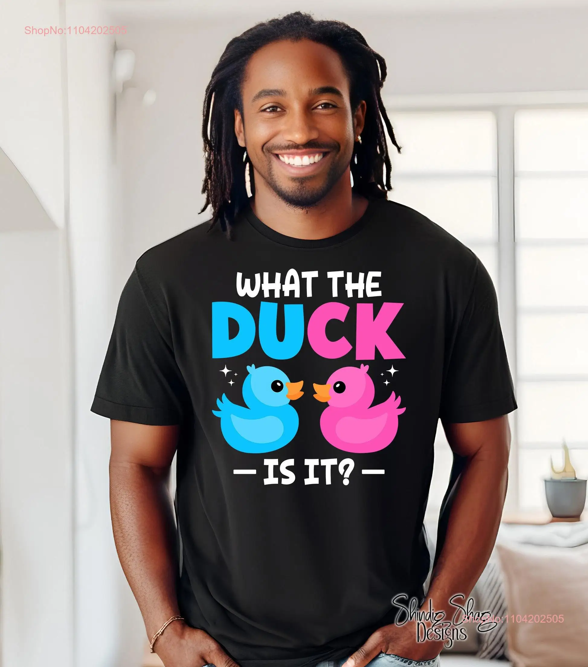 What the Duck Is It Gender Reveal Party T Shirt Jersey  Funny for Mom or Dad Girl Boy Baby long or short sleeves