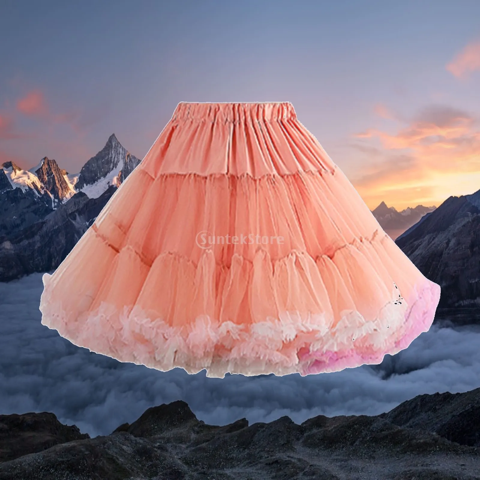 Women's Layered Tulle Petticoat Underskirt Tutu Skirt for Prom Party