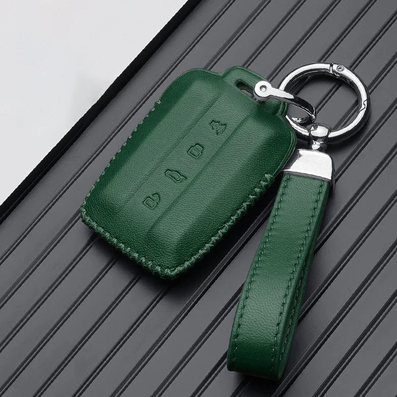 

Leather Car Key Case Remote Cover Shell Chain Housing Bag Holder Fob For Great Wall GWM WEY TANK 300 400 500 2024 Accessories