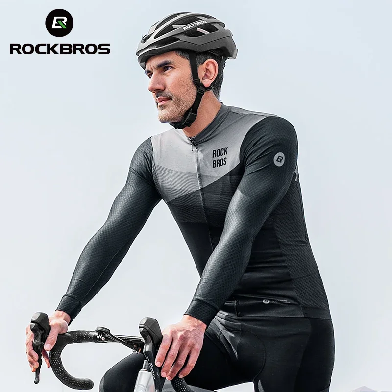 ROCKBROS  Cycling Jersey Summer Quick Dry Bicycle Shirt Jersey Anti-UV Breathable  Long Sleeves Ciclismo Bike Clothes