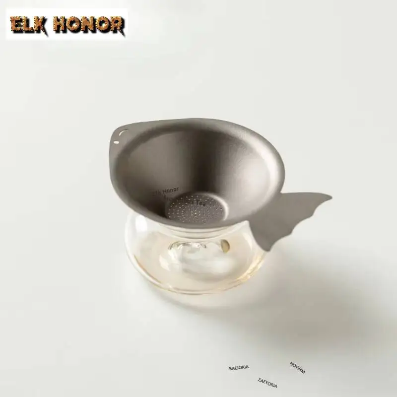 ZAEYORIA Pure Titanium Fish-shaped Tea Separator Infusor Handmade Tea Strainer Dispenser Tea Soaking Tea Filter Tea Services