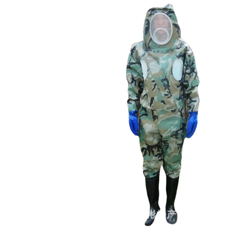 

Bee clothing, bee protection clothing, camouflage bee protective clothing, one-piece clothing and helmet with glasses shield