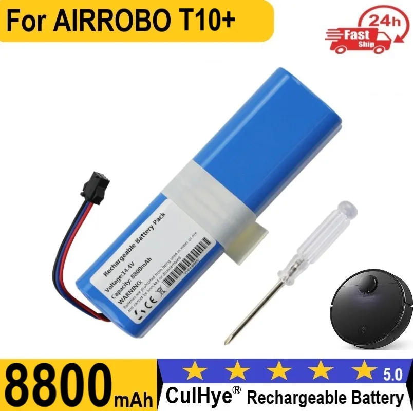 Замена 8800 мАч для робота-пылесоса AIRROBO T10+, запасные части, аксессуары, аккумулятор с инструментами, 14,4 В Lenovo LR1, T1 Pro Замена 8800 мАч для робота-пылесоса AIRROBO T10+, запасные части, аксессуары, аккумулятор с инструментами, 14,4 В Lenovo LR1, T1 Pro