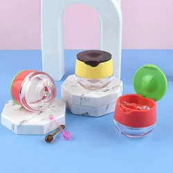 5/10/20/30/50pcs 6g Clamshell Cute Lip Mask Lipstick Bottle Gloss Jar Moistening Box with Spoon Mouth Red Plastic Makeup Empty