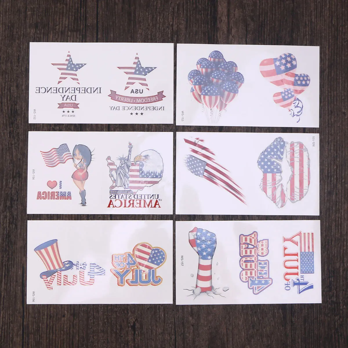 

11 Pcs Fourth of July Sticker Independence Day Sleeve Decoration Themed Products Stickers Face American Flag Party Supplies