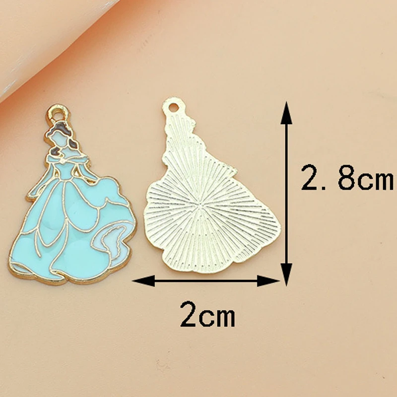 10pcs Fashion Jewelry European And American Drip Oil New Cartoon Princess And Prince Pendant Suitable For Boys And Girls Party J