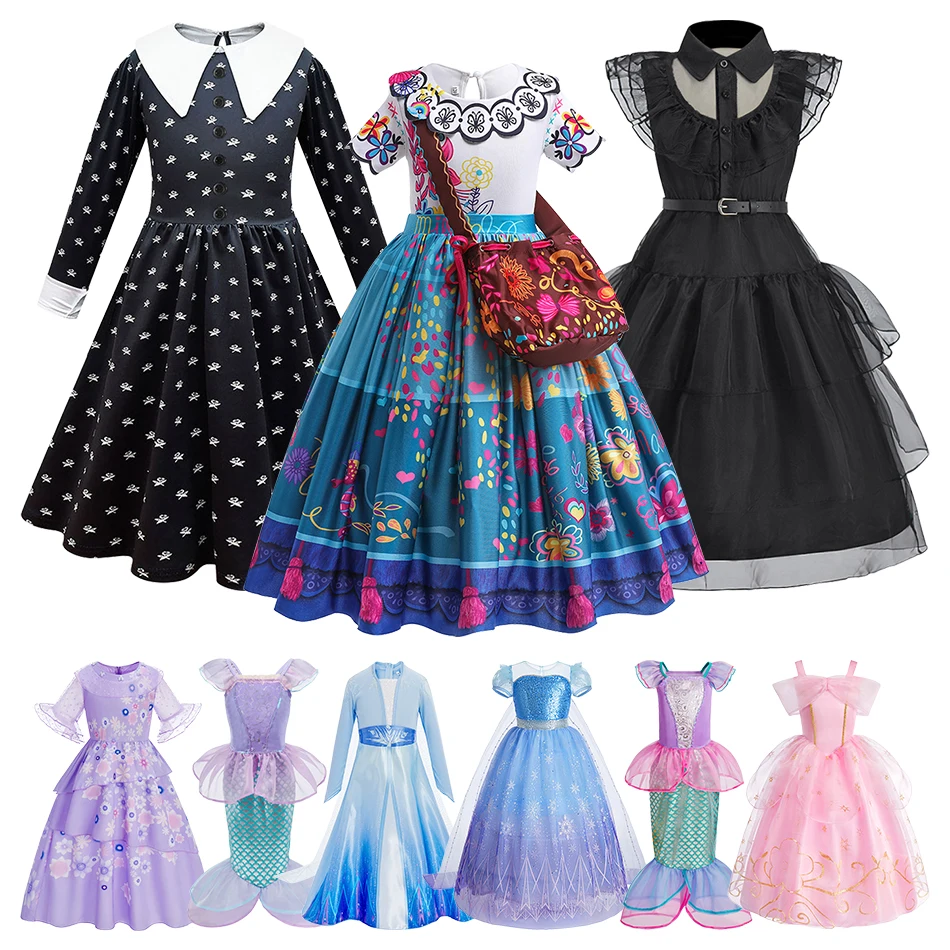 Crianças princesa vestidos meninas roupas de aniversário crianças festa de natal vestir-se halloween carnaval crianças cosplay vestidos