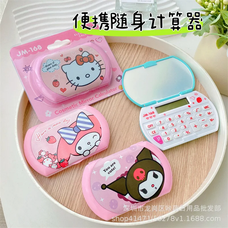 2023 New Sanrio Mini Calculator 8-Digit Melody Kuromi Mini Anime Portable Calculator Office School Student Stationery Gift