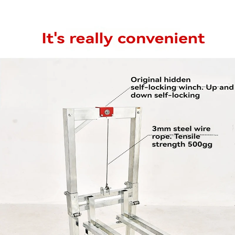 60Kg Adjustable Hand Cart Loading Artifact Lifting Handling Stacker Forklift Lift Portable Folding Retractable Trolley